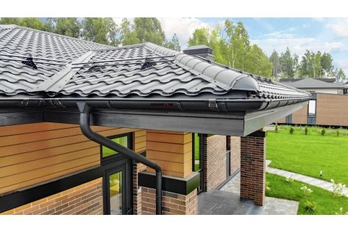 Металлочерепица "Кредо" ("Kredo") v01 0,5 Drap TX RAL 9005 черный, заказать, купить, стоимость, доставка, цена, москва