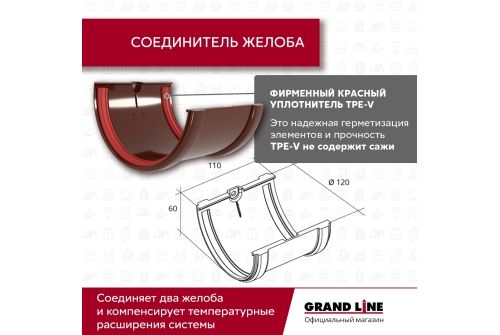 Комплект Водосточной системы Классика 120 ПВХ Grand Line, 6 м/3м шоколадная (RAL 8017) купить в Москве цена с доставкой в Фелиз Хаус