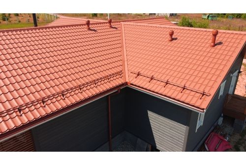 Металлочерепица Классик ("Classic") v01 0,5 Satin Matt RAL 8004 терракота, заказать, купить, стоимость, доставка, цена, москва