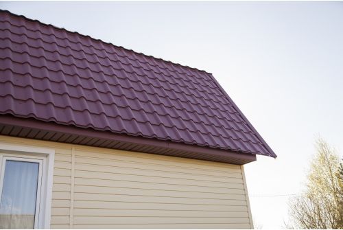 Металлочерепица "Камея" ("Kamea") v01 0,5 Satin Matt RAL 3005 красное вино, заказать, купить, стоимость, доставка, цена, москва
