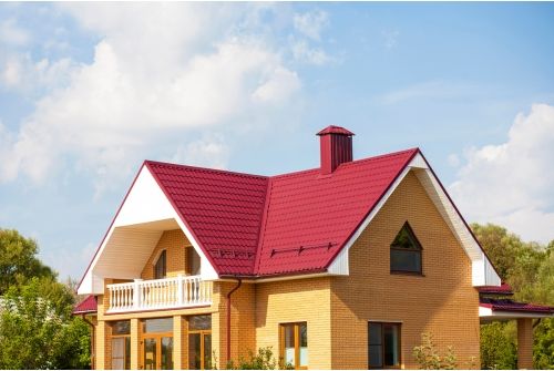 Металлочерепица Классик ("Classic") v01 0,5 Satin RAL 3005 красное вино, заказать, купить, стоимость, доставка, цена, москва