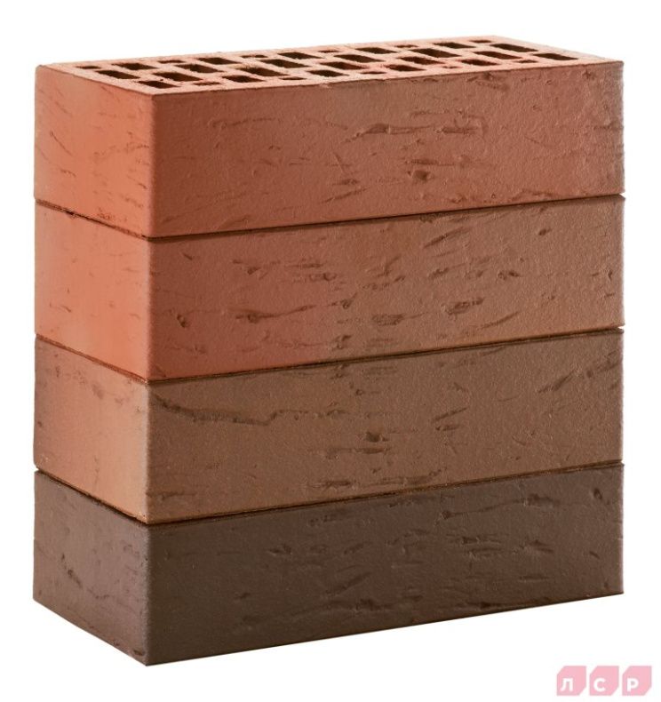 Облицовочный кирпич ЛСР красный флэш, рустик, 1 НФ