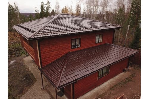 Металлочерепица "Квинта Уно" ("Kvinta Uno") 0,5 Satin RAL 8017 шоколад, заказать, купить, стоимость, доставка, цена, москва