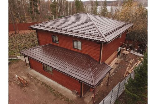 Металлочерепица "Квинта Уно" ("Kvinta Uno") 0,5 Satin RAL 8017 шоколад, заказать, купить, стоимость, доставка, цена, москва