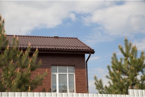 Металлочерепица Классик ("Classic") v01 0,5 Satin RAL 8017 шоколад, заказать, купить, стоимость, доставка, цена, москва