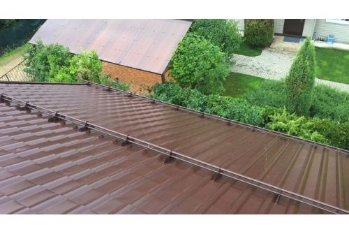 Металлочерепица "Камея" ("Kamea") v01 0,5 Satin RAL 8017 шоколад, заказать, купить, стоимость, доставка, цена, москва