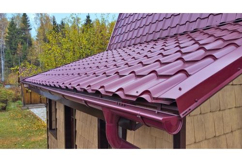 Металлочерепица "Камея" ("Kamea") v01 0,5 Satin RAL 3005 красное вино, заказать, купить, стоимость, доставка, цена, москва