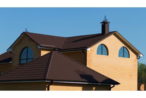 Металлочерепица Классик ("Classic") v01 0,5 Drap RAL 8017 шоколад, заказать, купить, стоимость, доставка, цена, москва