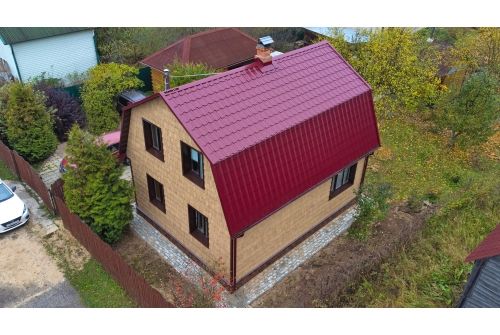 Металлочерепица "Камея" ("Kamea") v01 0,5 Satin RAL 3005 красное вино, заказать, купить, стоимость, доставка, цена, москва