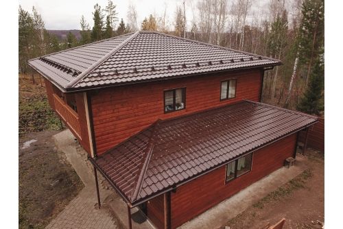 Металлочерепица "Квинта Уно" ("Kvinta Uno") 0,5 Satin RAL 8017 шоколад, заказать, купить, стоимость, доставка, цена, москва