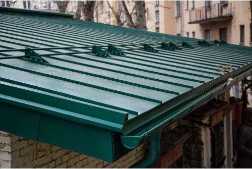 Кликфальц Grand Line0,5 Satin с пленкой на замках RAL 6005 зеленый мох, заказать, купить, стоимость, доставка, цена, москва