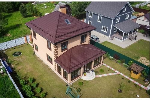 Металлочерепица Классик ("Classic") v01 0,5 Drap RAL 8017 шоколад, заказать, купить, стоимость, доставка, цена, москва