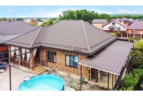 Металлочерепица "Камея" ("Kamea") v01 0,5 Drap RR 32 темно-коричневый, заказать, купить, стоимость, доставка, цена, москва