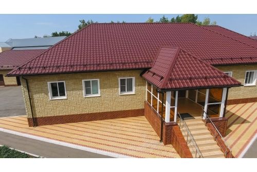 Металлочерепица "Камея" ("Kamea") v01 0,5 Satin Matt RAL 3005 красное вино, заказать, купить, стоимость, доставка, цена, москва