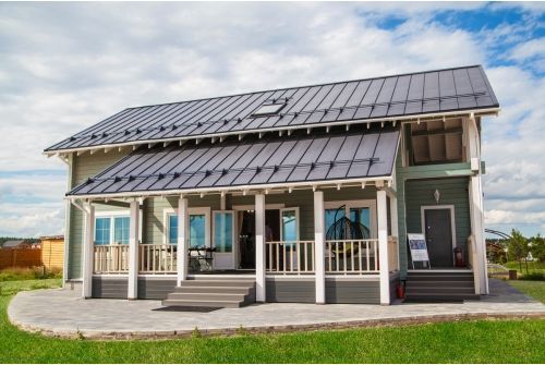 Кликфальц Grand Line 0,45 Drap с пленкой на замках RAL 7024 мокрый асфальт, заказать, купить, стоимость, доставка, цена, москва