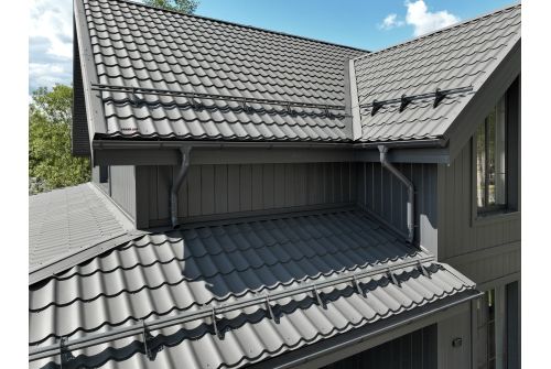 Металлочерепица Классик ("Classic") v01 0,5 Satin Matt TX RAL 7024 мокрый асфальт, заказать, купить, стоимость, доставка, цена, москва