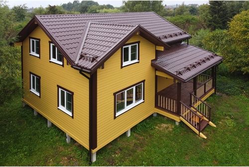 Металлочерепица Классик ("Classic") v01 0,5 Satin RAL 8017 шоколад, заказать, купить, стоимость, доставка, цена, москва