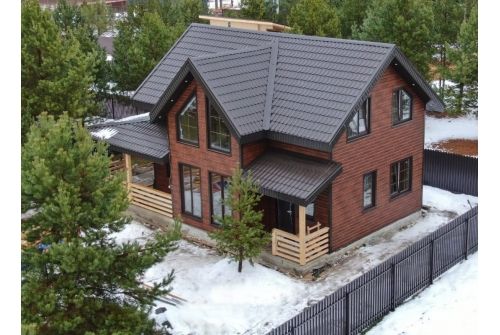 Металлочерепица Классик ("Classic") v01 0,5 Satin RR 32 темно-коричневый, заказать, купить, стоимость, доставка, цена, москва