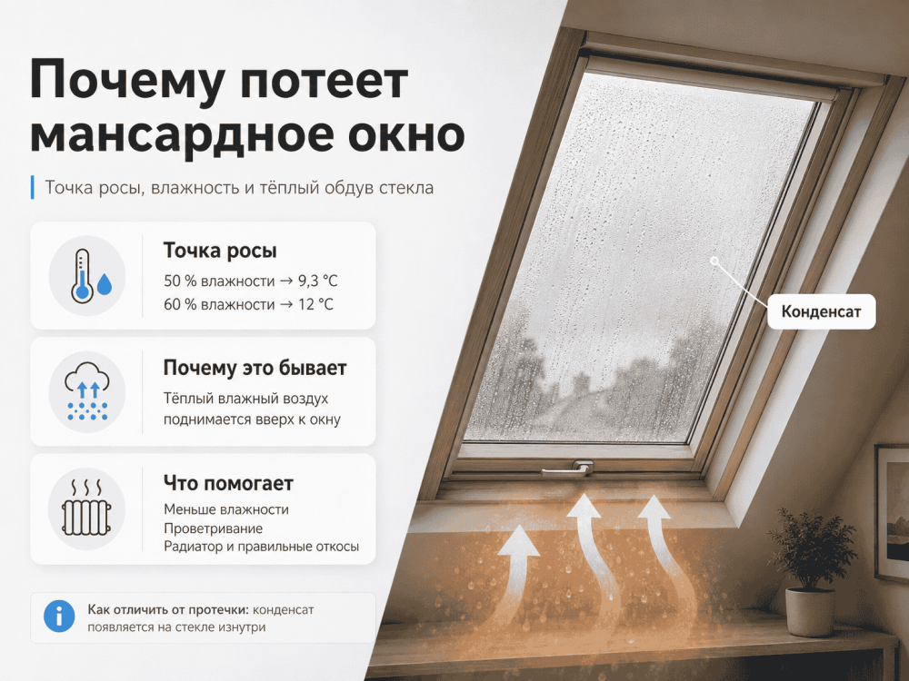 Почему потеет мансардное окно