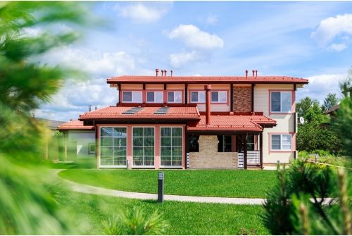 Металлочерепица "Квинта плюс3D" ("Kvinta plus3D") 0,5 Satin RAL 8004 терракота, заказать, купить, стоимость, доставка, цена, москва