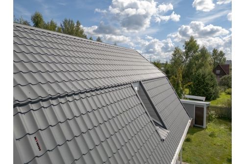 Металлочерепица Классик ("Classic") v01 0,5 Velur X RAL 7024 мокрый асфальт, заказать, купить, стоимость, доставка, цена, москва