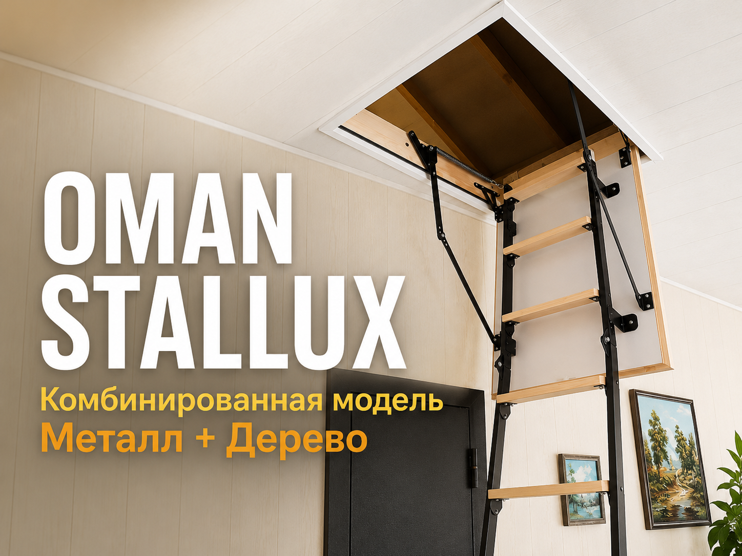 Монтаж комбинированной чердачной лестницы OMAN STALLUX