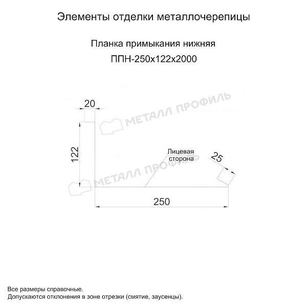 Планка примыкания нижняя 250х122х2000 (VikingMP E-20-6005-0.5), заказать, купить, стоимость, доставка, цена, москва