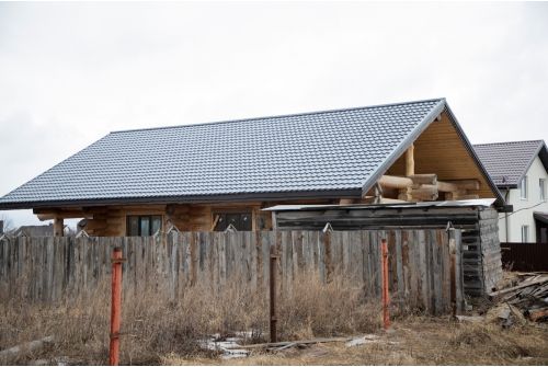 Металлочерепица "Квинта плюс" ("Kvinta plus") 0,5 Satin RAL 7024 мокрый асфальт, заказать, купить, стоимость, доставка, цена, москва