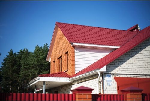 Металлочерепица Классик ("Classic") v01 0,5 Satin RAL 3005 красное вино, заказать, купить, стоимость, доставка, цена, москва