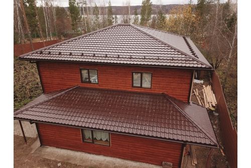 Металлочерепица "Квинта Уно" ("Kvinta Uno") 0,5 Satin RAL 8017 шоколад, заказать, купить, стоимость, доставка, цена, москва