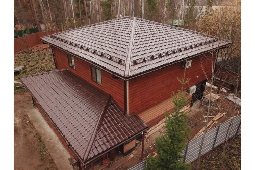 Металлочерепица "Квинта Уно" ("Kvinta Uno") 0,5 Satin RAL 8017 шоколад, заказать, купить, стоимость, доставка, цена, москва