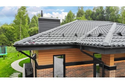 Металлочерепица "Кредо" ("Kredo") v01 0,5 Drap TX RAL 9005 черный, заказать, купить, стоимость, доставка, цена, москва