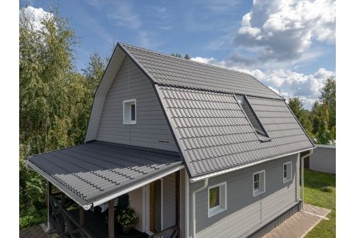 Металлочерепица Классик ("Classic") v01 0,5 Velur X RAL 7024 мокрый асфальт, заказать, купить, стоимость, доставка, цена, москва