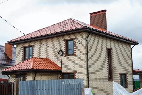 Металлочерепица "Камея" ("Kamea") v01 0,5 Satin RAL 8004 терракота, заказать, купить, стоимость, доставка, цена, москва