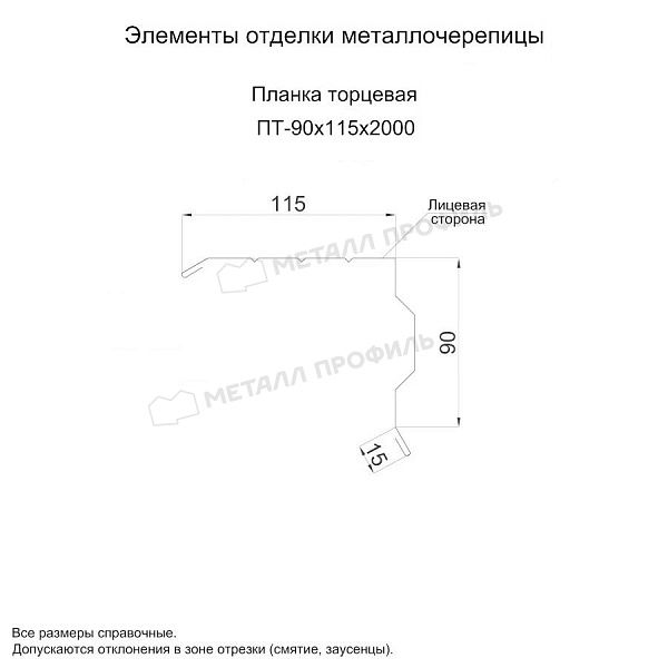 Планка торцевая 90х115х2000 (PURMAN-20-RR32-0.5), заказать, купить, стоимость, доставка, цена, москва
