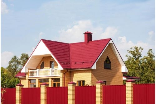 Металлочерепица Классик ("Classic") v01 0,5 Satin RAL 3005 красное вино, заказать, купить, стоимость, доставка, цена, москва