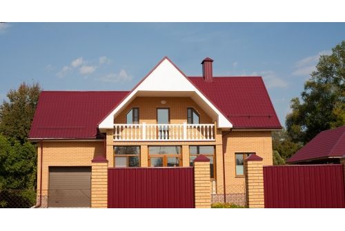 Металлочерепица Классик ("Classic") v01 0,5 Satin RAL 3005 красное вино, заказать, купить, стоимость, доставка, цена, москва