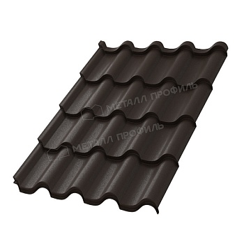 Металлочерепица МЕТАЛЛ ПРОФИЛЬ Монтерроса-XL (VALORI-20-DarkBrown-0.5), заказать, купить, стоимость, доставка, цена, москва