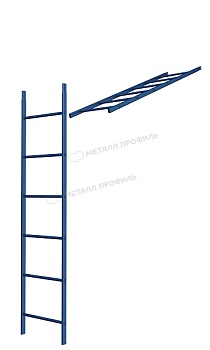 Лестница кровельная стеновая МП дл. 1860 мм без кронштейнов (5005)_1шт и метизы, заказать, купить, стоимость, доставка, цена, москва