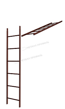 Лестница кровельная стеновая МП дл. 1860 мм без кронштейнов (8017)_1шт и метизы, заказать, купить, стоимость, доставка, цена, москва
