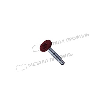Саморез 4,2х16 RAL 3005 (красное вино) с прессшайбой со сверлом, заказать, купить, стоимость, доставка, цена, москва