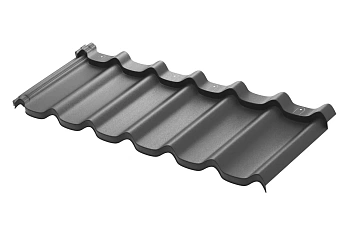 Металлочерепица Стокгольм модульная 0.5мм Rooftop Бархат (Rooftop Matte) Россия RAL 7024 0.425м Aquasystem, заказать, купить, стоимость, доставка, цена, москва