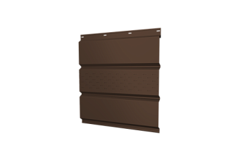 Софит металлический центральная перфорация 0,5 GreenCoat Pural BT, matt с пленкой RR 887 шоколадно-коричневый (RAL 8017 шоколад), заказать, купить, стоимость, доставка, цена, москва