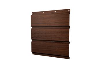 Софит металлический центральная перфорация 0,45 Print Elite с пленкой Choco Wood TwinColor, заказать, купить, стоимость, доставка, цена, москва