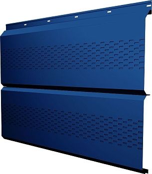 Софит металлический ЭкоБрус новый Grand Line c перфорацией 0,45 ПЭ с пленкой RAL 5005 сигнальный синий, заказать, купить, стоимость, доставка, цена, москва