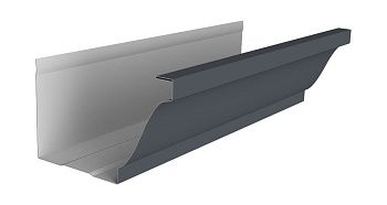 Желоб прямоугольный Vortex Lite 130мм 3м PE RAL 7024 мокрый асфальт купить в Москве цена с доставкой в Фелиз Хаус