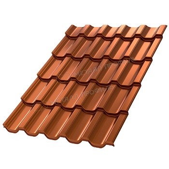 Металлочерепица МЕТАЛЛ ПРОФИЛЬ Трамонтана-X (AGNETA-20-Copper\Copper-0.5), заказать, купить, стоимость, доставка, цена, москва
