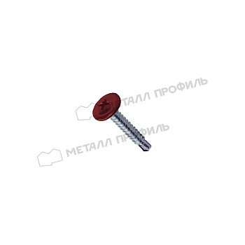 Саморез 4,2х16 RAL 3011 (коричнево-красный) с прессшайбой со сверлом, заказать, купить, стоимость, доставка, цена, москва