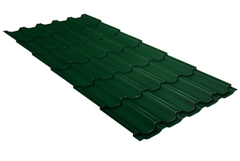 Металлочерепица "Квинта плюс" ("Kvinta plus") 0,5 Satin RAL 6005 зеленый мох, заказать, купить, стоимость, доставка, цена, москва