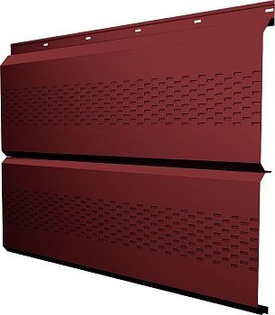 Софит металлический ЭкоБрус новый Grand Line c перфорацией 0,45 ПЭ с пленкой RAL 3011 коричнево-красный, заказать, купить, стоимость, доставка, цена, москва